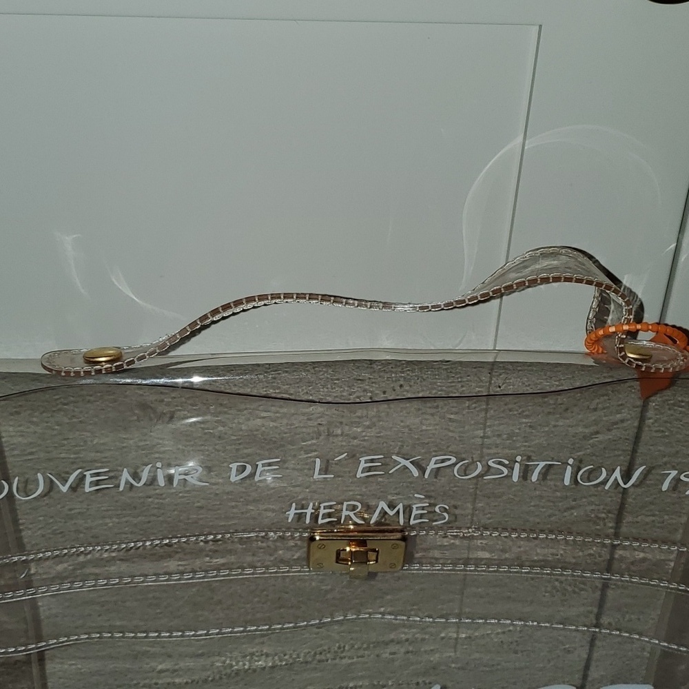 Hermes Vintage Vinyl Clear Kelly Bag Purse - Picture 4 of 16